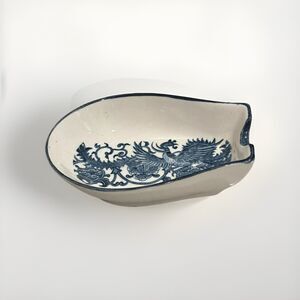 Japan Ceramic 4" Dragon Kobachi Blue & White Oriental Bowl Kitchen Spoon Rest‎
